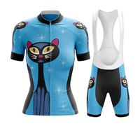 Maillot Ciclismo Mujer Ropa Bici MTB Verano Conjunto Ciclista Manga Corta,Traje Bicicleta Camiseta Ciclo y Culotte Tirantes con 19D Gel Acolchado,Completa Jerseys Transpirable Secado Rápido(B15,M)