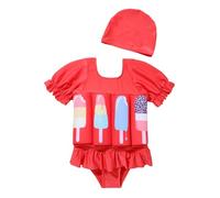 Maillot de Bain pour Enfants, Style Robe, Filles, Tout-Petits, l'été, la Piscine, Plage, Les Jeux d'eau, Avec flotteur, poliéster, Ajustable y Secado rápido, Ideal para Vacaciones/g