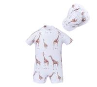 Maillot de Bain pour garçon Avec Bonnet, pour Tout-Petits de 1 à 6 ANS, Tenue de Plage d'été Confortable#A