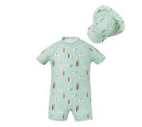 Maillot de Bain pour garçon Avec Bonnet, pour Tout-Petits de 1 à 6 ANS, Tenue de Plage d'été Confortable#A