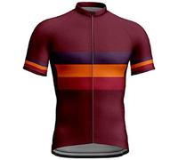 Maillot de ciclismo para hombre de manga corta cómodo degradado moda moda ajustado verano ciclismo para hombre, Vino B, XXXXL