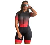 Maillot De Ciclismo Para Mujer - Kit De Mono De Triatlón Profesional - Conjunto De Ropa De Bicicleta De Carretera Con Pantalones Cortos Acolchados 4D