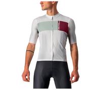 Castelli 4522023 PROLOGO 7 Jersey T-Shirt Hombre Silver Gray/Defender Green-Bordeaux Tamaño M