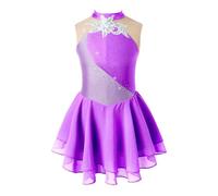 Maillot Gimnasia Ritmica Niña Vestido de patinaje artístico for niñas, sin mangas, con brillantes diamantes de imitación, for patinaje sobre hielo, ballet, baile, gimnasia, leotardo, ropa de baile de