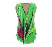 Maillots De Gimnasia Rítmica For Niñas, Sin Mangas, Personalizables, Brillantes, For Practicar Y Actuar.(4XL)