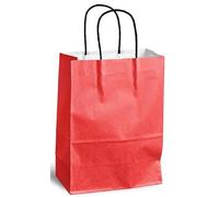 MAILMEDIA - Bolsas con asas retorcidas (100 g, talla S, 24 x 11 x 33 cm), color rojo