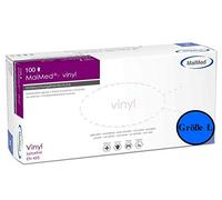 MaiMed® Guantes desechables de vinilo, guantes médicos y protectores con polvo, talla L, 100 unidades (1 caja dispensadora)