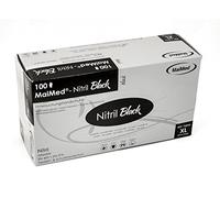 maimed nitrilo Black Negra Guantes de nitrilo desechables sin talco Guantes Guantes desechables XS - XL)