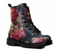 Maimeili Botas Tobilleras Estampadas Mujer con Diseño de Flores, Setas, Graffiti, Animales y Colores Lisos Plataforma Atadas Cuero Botas Combate Casual Diarias Fiesta Halloween Navidad