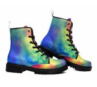 Maimeili Botas Tobilleras Estampadas Mujer con Flores, Setas, Animales y Colores Lisos Plataforma Atadas Cuero Botas Combate Casual Diarias Fiesta Halloween Navidad