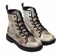 Maimeili Botines de tobillo estampados para mujer con flores, rosas y calaveras - Plataforma casual colorida de cuero para viajes, diario, fiestas, Halloween y Navidad