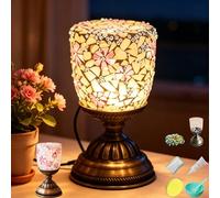 Maimeili Kit DIY Lámpara de Mosaico Luz Nocturna con Cable Lámpara de Mesa Turca con Alimentación USB Lámpara de Mesita Decoración del Hogar Cumpleaños o Mesa de Comedor