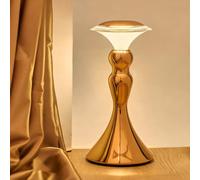 Maimeili Lámpara de Mesa LED Táctil de Metal Tipo Belleza Recargable con Batería Portátil Regulable en Intensidad Diseño Retro para Restaurante Cena de Pareja Dormitorio Bar KTV Picnic al Aire Libre