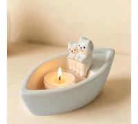 Maimeili Pequeno Porta-Velas de Cerâmica Artesanal com Estilo Cartoon Suporte para Velas de Chá Decoração para Casa, Casamentos e Feriados Presente para Amantes, Mães e Amigos (Velas Não Incluídas)