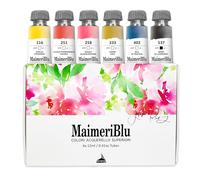 Maimeri MaimeriBlu - Juego De Acuarela Profesional Con 6 Colores Surtidos En Tubo De 12 Millilitros