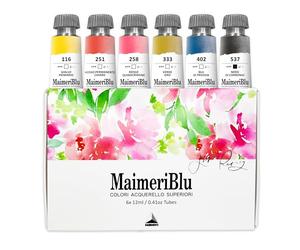 Maimeri MaimeriBlu - Juego De Acuarela Profesional Con 6 Colores Surtidos En Tubo De 12 Millilitros
