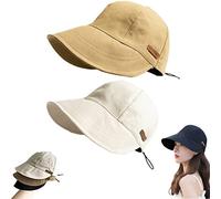 MAIMiao Sombrero de protección UV sin maquillaje, sombrero de sol para mujer, sombrero de sol UPF50+ para mujer, E-2 unidades, 21-24 inches