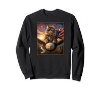 Main Coon Cat on Bald Eagle - Gafas con diseño de Bandera Estadounidense Sudadera