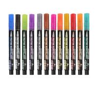 MAIN D'ARTISTE - 12 Rotuladores de Alcohol con Reflejos Metálicos - Pasatiempo Creativo - 030799 - Brillante - 12 Colores - Actividades Manuales - Arte Creativo - Adultos - Niños - Colorear - DIY