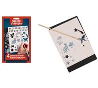 MAIN D'ARTISTE - Kit de 4 Láminas para Rascar - Manualidades - 030656 - Scratch Art - Actividades Creativas - Arte - Adultos - Niños - DIY Artístico - Dibujo Mágico - A partir de 4 años