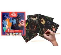 MAIN D'ARTISTE - Kit de 6 Láminas para Rascar - Manualidades - 030657 - Scratch Art - Actividades Creativas - Arte - Adultos - Niños - DIY Artístico - Dibujo Mágico - A partir de 6 años