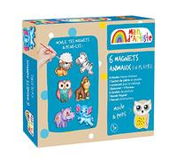 MAIN D'ARTISTE - Kit de Creación de Imanes de Animales - Manualidades - 730203 - Moldeado - Pintura - Yeso - Nevera - Creatividad - Actividades Manuales - Kit Completo - A partir de 5 años