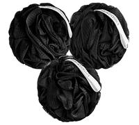 MainBasics Esponja de lufa para baño y ducha (juego de 3) (triple negro)