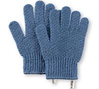 MainBasics Guantes de baño exfoliantes profundos, exfoliantes de ducha de nailon con textura pesada para eliminar la piel muerta, lavables a máquina (1 par, azul paloma)