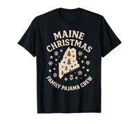 Maine Christmas Shirt Family Pijama Crew Tree Snow ME State Camiseta