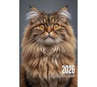 Maine Coon Cat- 2026 Monthly Planner with Lined Notebook: 200 pages/ 6x9