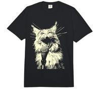 Maine Coon Cat Cantando Punk Rocker Felino Animal Grunge Comfort Colors Adult Heavyweight T-Shirt