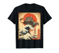Maine Coon Cat Kaiju Monster - Póster Vintage japonés Camiseta