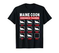 Maine Coon Cat Obedience Training Funny Kitten Lover Camiseta