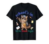 Maine Coon Cat Regresa a la Escuela Vibra en Let The Chaos Begin Camiseta