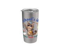Maine Coon Cat Regresa a la escuela Vibra en Let The Chaos Begin Vaso térmico de acero inoxidable de doble pared