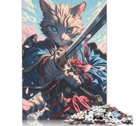 Maine Coon Cat Samurai Puzzles Imposible,desafío for Adults Juego Educativo 1000 Piezas Obra De Arte De Juego De para Adultos Y Niños A Partir De 12 Años 1000pcs (38x26cm)