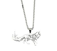 Maine Coon Collar de colgante para gatos, mascota adorable, Maine Coon para gatos, colgante de acero inoxidable para hombres, mujeres, regalo de joyería de moda hip-hop