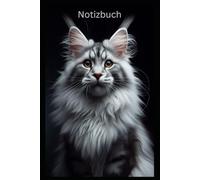 Maine Coon Katze Notizbuch, Buch: Das perfekte Geschenk für Katzen Liebhaber & Fans, Buch mit Katzenmotiv Liniert, A5: Tagebuch, Journal, Taschenbuch, ... auf dem Cover, schönes Motiv, blanko, Frauen