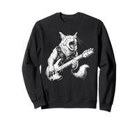 Maine Coon Kitty Cat Rock Guitarra Eléctrica Metal Diseño Punk Sudadera