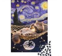 Maine Coon Puzzle Imposible,desafío para Adultos Cielo Nocturno Estrellado Juego Educativo 1000 Piezas Obra De Arte De Juego De para Adultos Y Niños A Partir De 12 Años 1000pcs (75x50cm)