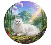 Maine Coon Puzzle Redondo para Niños Descompresión Y Regalo Gato de Mascota Adorable Rompecabezas De 1000 Piezas Regalos Originales De Navidad Y Cumpleaños1000pcs (67.5x67.5cm)