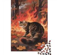 Maine Coon Puzzles Imposible,desafío for Adults Incendios forestales Entretenimiento Creativo 1000 Piezas Obra De Arte De Juego De para Adultos Y Niños A Partir De 12 Años 1000pcs (75x50cm)