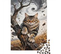 Maine Coon Puzzles Imposible,desafío para Adultos Tornado Árbol Seco Entretenimiento Creativo 1000 Piezas Obra De Arte De Juego De para Adultos Y Niños A Partir De 12 Años 1000pcs (75x50cm)