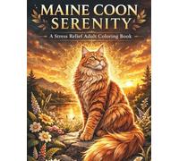 Maine Coon Serenity: A Stress Relief Adult Coloring Book with Relaxing Nature Scenes and Decorative Botanical Designs