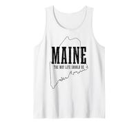Maine: La Forma de Vivir debería ser Pine Tree State Map Pride Camiseta sin Mangas