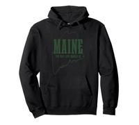 Maine: La Forma de Vivir debería ser Pine Tree State Map Pride Sudadera con Capucha
