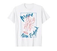 Maine Nueva Inglaterra Langosta Pescador estética Costera Camiseta