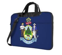 Maine State Flag Print - Funda portátil para laptop de un solo hombro, compatible con 13 a 15.6 pulgadas, Negro -, 15.6 inch