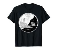 Maine State Quarter - Faro, Costa Rocosa y Goleta Camiseta
