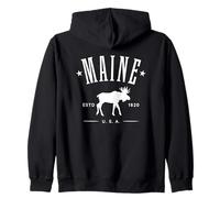 Maine USA - Recuerdo con diseño de Alce para los Amantes de Maine Sudadera con Capucha